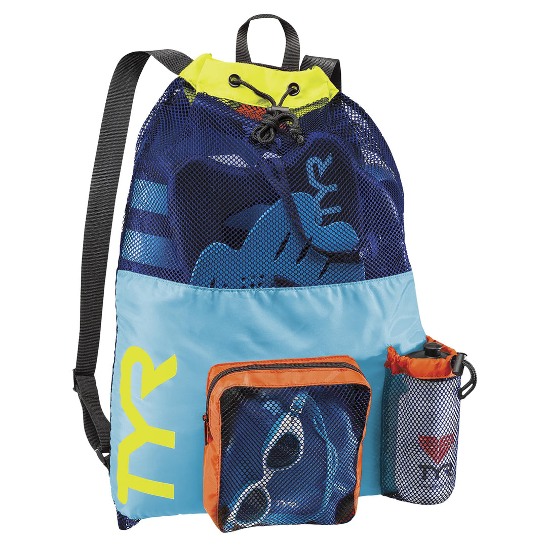TYR Unisex Big Mesh Mummy Rucksack Tasche Einheitsgrösse Blue Yellow, Einheitsgrösse Blue Yellow