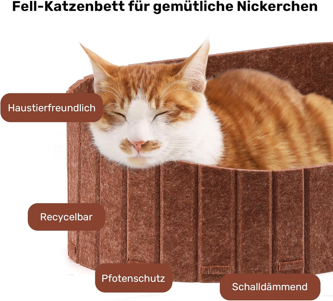 FUKUMARU Kratzbrett für Katzen, 61 cm Kratzpappe in Sofa-Form, Umkehrbares Katzenbett, Runde Kratzpa
