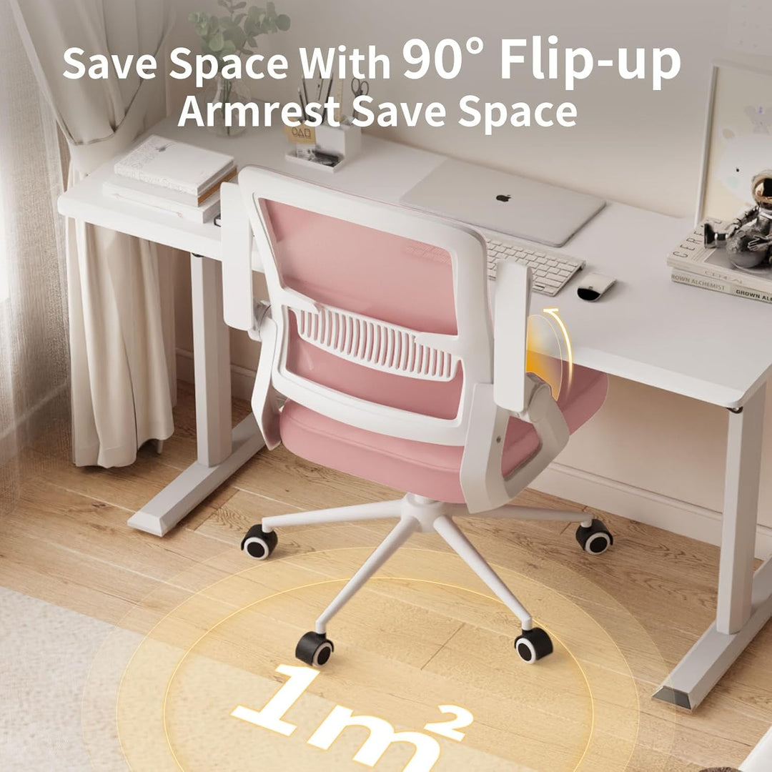 naspaluro Bürostuhl mit Hochklappbare Armlehnen, Schreibtischstuhl Ergonomisch, Drehstuhl mit Netzbe