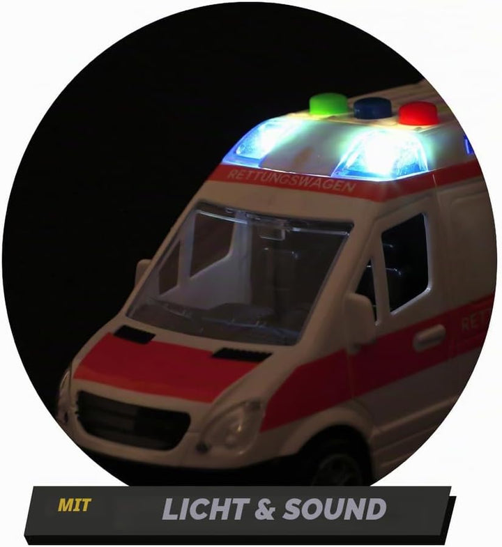 Deutsche Ambulanzreibung mit Licht und Ton