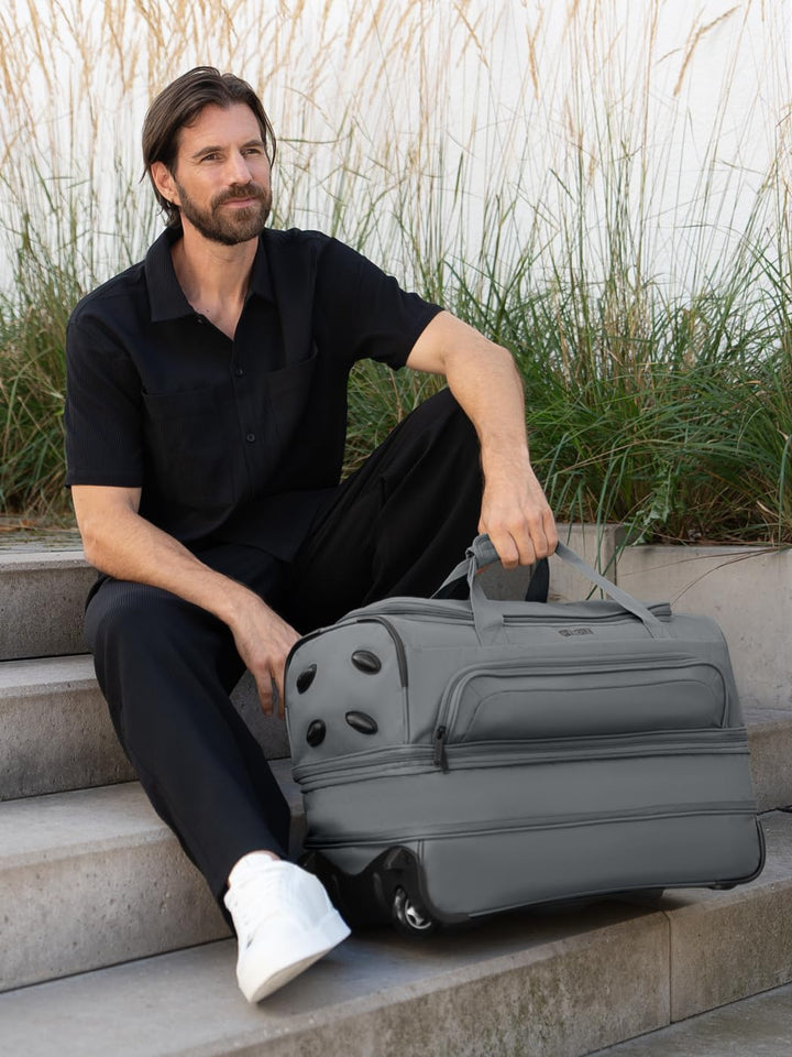 REDOLZ 2-Rollen MEDIUM Trolley-Reisetasche | Volumen mit Dehnfalte erweiterbar von 51 auf 64 Liter |