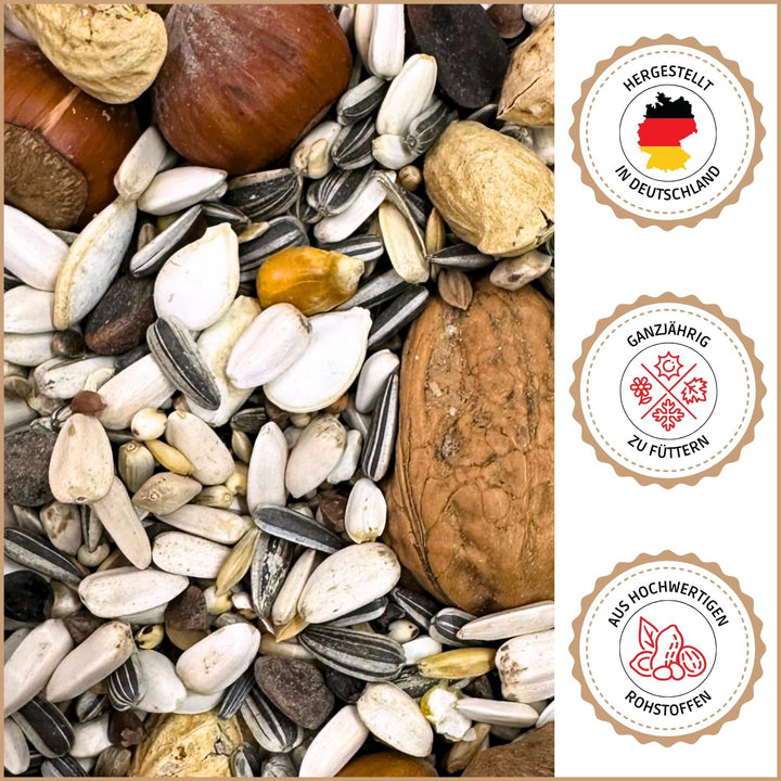 Supravit Artgerechtes Eichhörnchen Futter 1kg | Ausgewogenes Eichhörnchen-Futter mit Haselnüsse & Wa