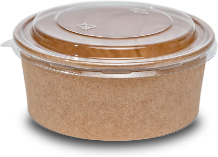 Commerline 1000ml Bio Salatschale Salatschalen | 150 Stk. Salat Schale Schalen Bowl Einweg mit Decke
