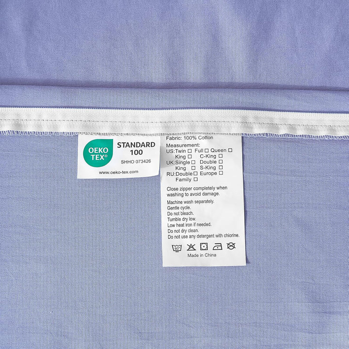 Luowei Bettwäsche 155x220 3 Teilig Blau Einfarbig Uni weich und leicht 110g/m² Renforcé Mikrofaser 1