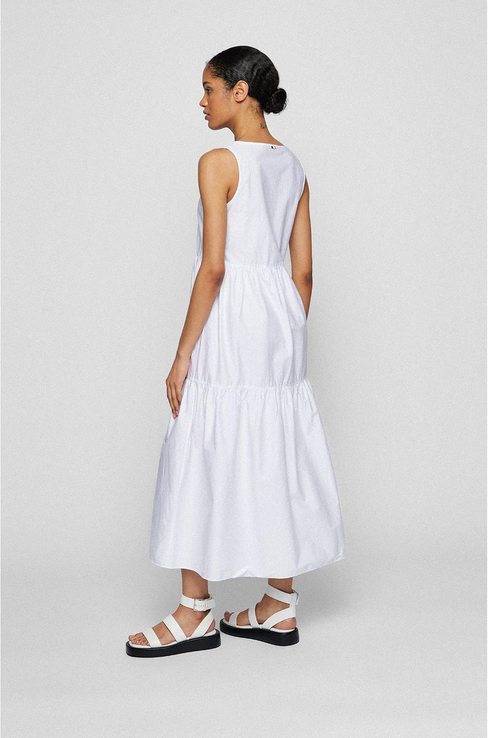 BOSS Damen Kleid C_Ditesta 38 White100, 38 White100