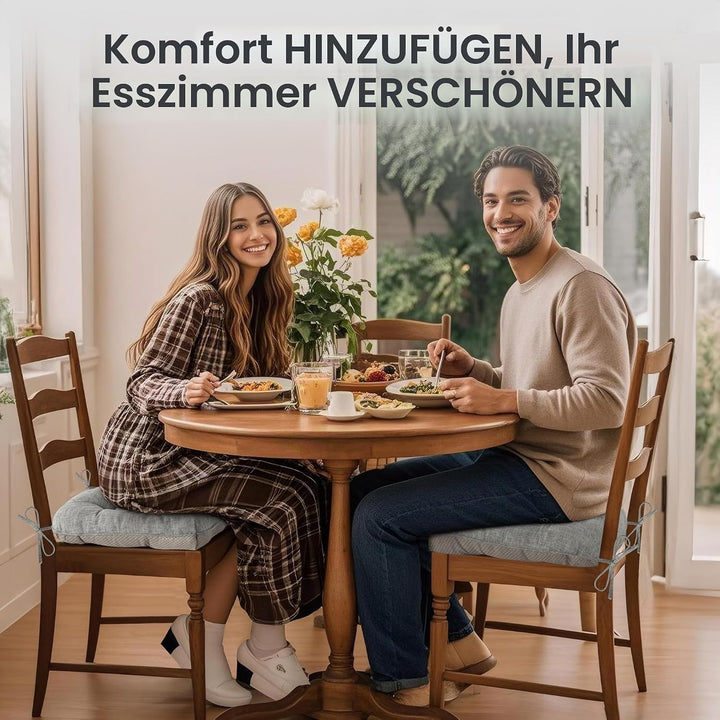 AddGrace 4er Set Sitzkissen 40 x 40cm Weiche Stuhlkissen mit 10cm Hochwertiger Polsterung für Innenb