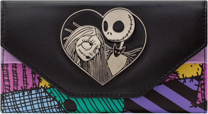 Nightmare Before Christmas Jack Sally Patchwork Portemonnaie Geldbörse Schwarz