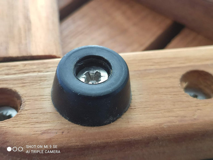 asinox TEK3A5858R Duschmatte aus Teakholz, Eckig, 58 R Braun