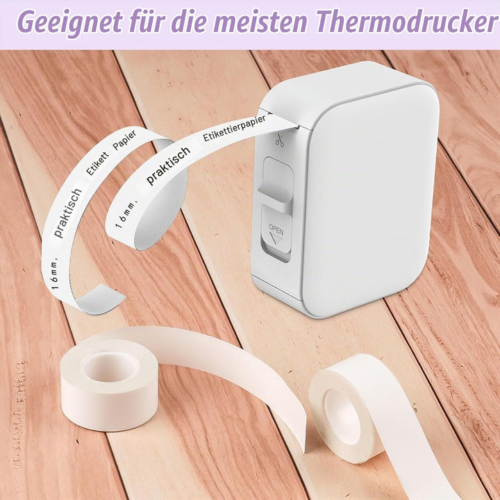 4 Rollen Etikettenband Geeignet für Etikettendrucker Wasserfeste Etikettenband Drucken Sie Barcode,