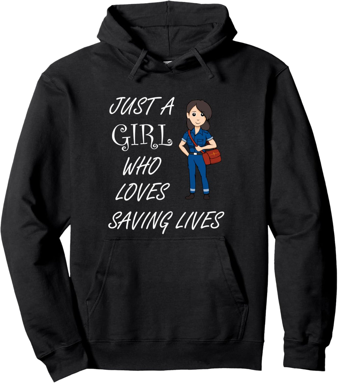 Leben Retten Mädchen Sanitäter Rettungsdienst Pullover Hoodie