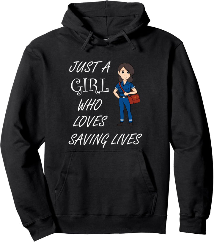 Leben Retten Mädchen Sanitäter Rettungsdienst Pullover Hoodie