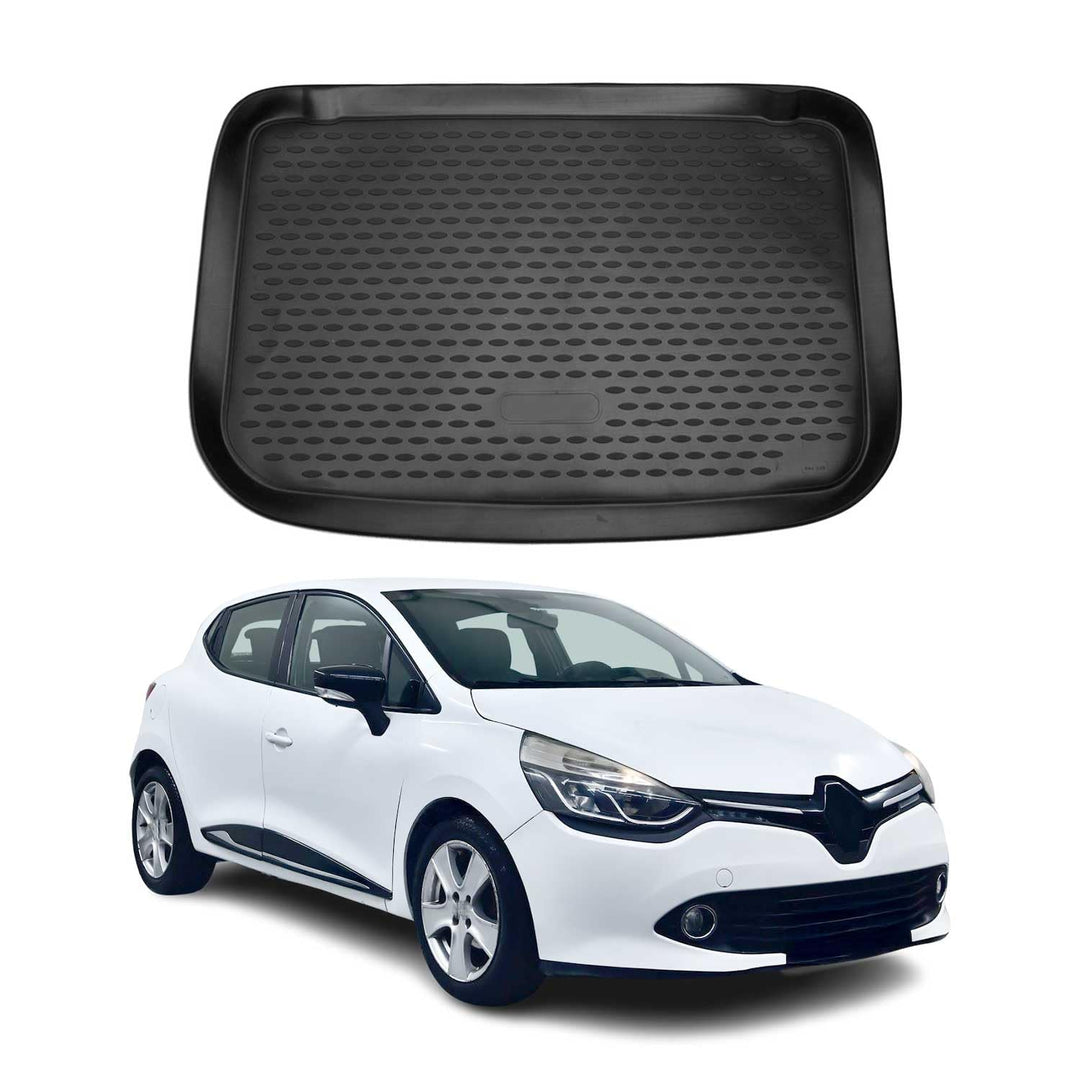 OMAC Kofferraummatte Kofferraumwanne kompatibel mit Renault Clio 2012-2019 Schragheck Gummi TPE Clio