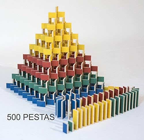 PESTAS Domino-Steine: 500 nachhaltig, ökologisch und fair produzierte Bausteine aus Birken-Holz. Dur