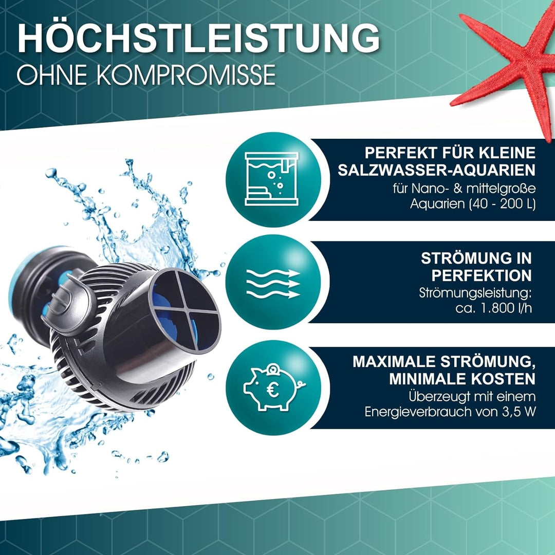TUNZE Strömungspumpe Turbelle nanostream 6015 I Pumpe für 3D einstellbare Wasserströmung I Propeller