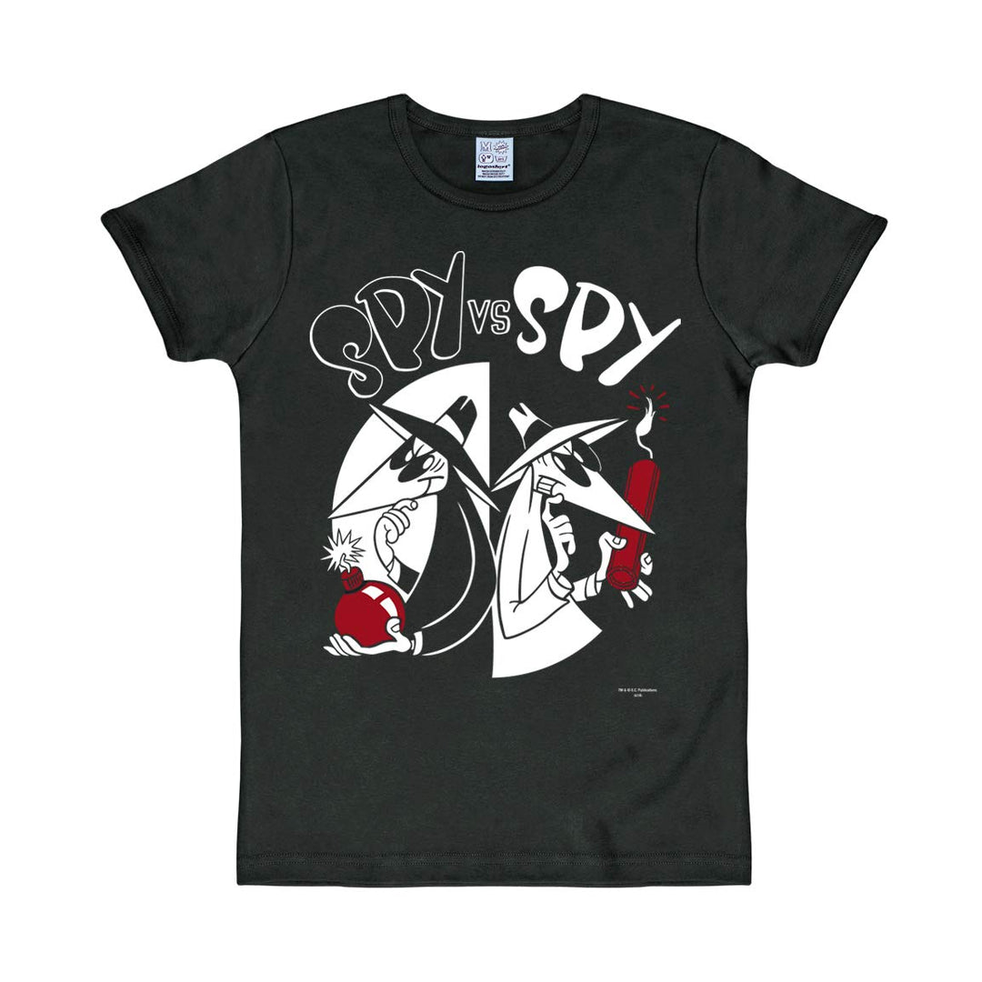 Logoshirt® Mad Comics Agenten Spy vs Spy T-Shirt I Unisex I Slimtfit I schwarz kurzärmlig Rundhalskr