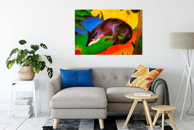 Generisch Franz Marc - Fuchs als Leinwandbild / Grösse: 120x80 cm / Wandbild / Kunstdruck / fertig b