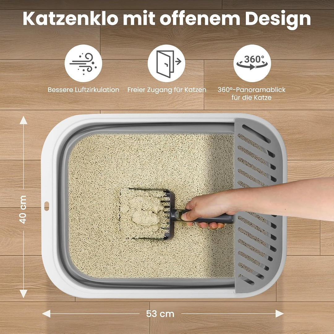Katzenklo Flacher Einstieg, gross – ideal für ältere Katzen &amp; bei Arthritis oder eingeschränkter Mob