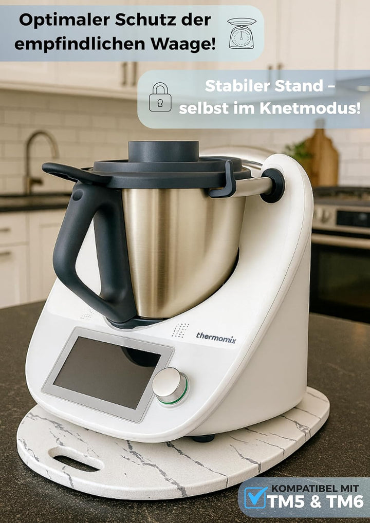 Gleitbrett für Thermomix TM6 TM5, Thermomix Rollbrett TM6 mit Handgriff, Thermomix Brett müheloses V