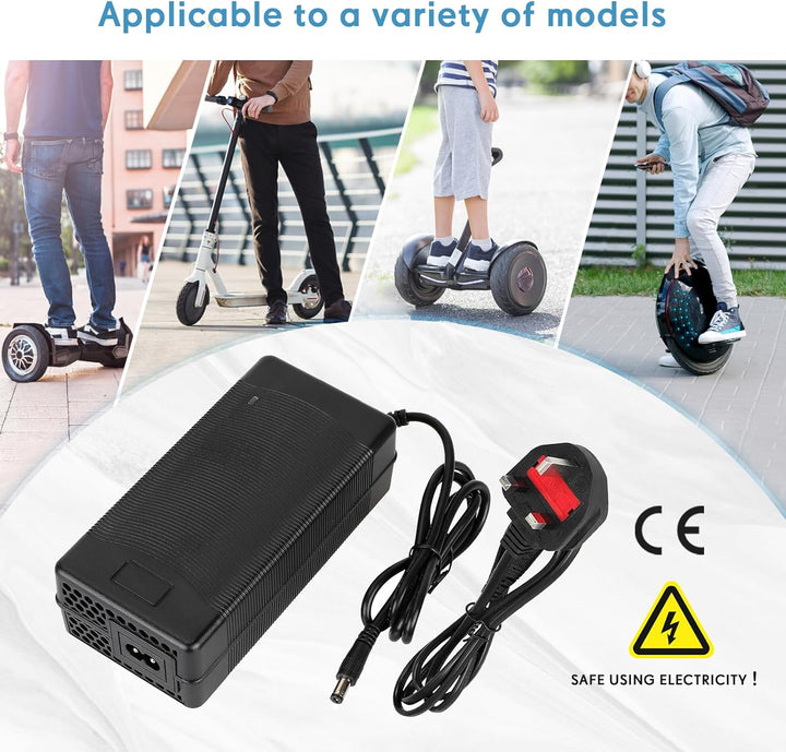 Ladegeräte für Scooter，54.6V 2A E Scooter Ladegeräte，Hoverboard Ladekabel，48V Elektroroller Universa