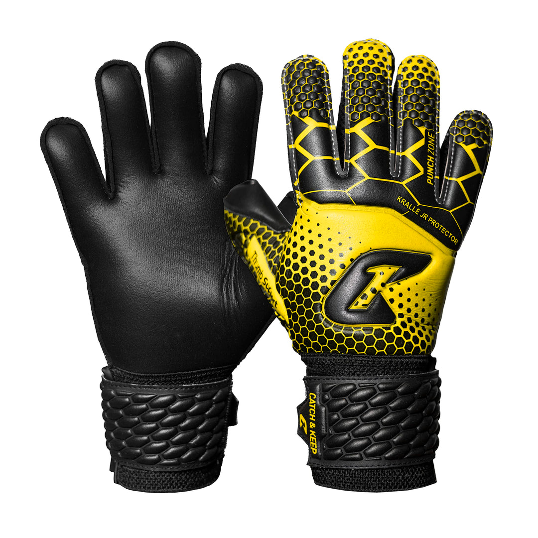 CATCH & KEEP® Protector – Fingerschutz Kinder Torwarthandschuhe - Premium Torhüterhandschuhe für Kin