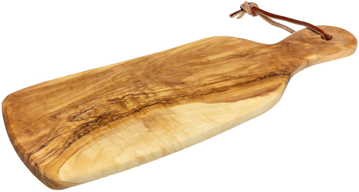 SIKORA Olivenholz Schneidebrett aus traditionellem Holz aus Bethlehem Vesperbrett mit Griff - Länge: