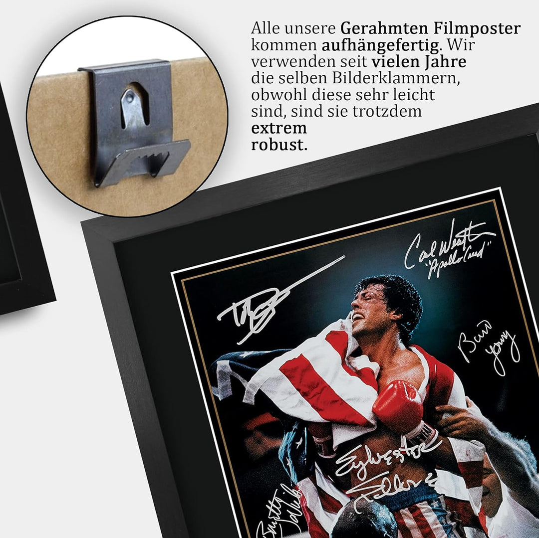HWC Trading Rocky IV The Cast Rocky 4 Sylvester Stallone Dolph Lundgren Gifts Poster mit Autogramm f