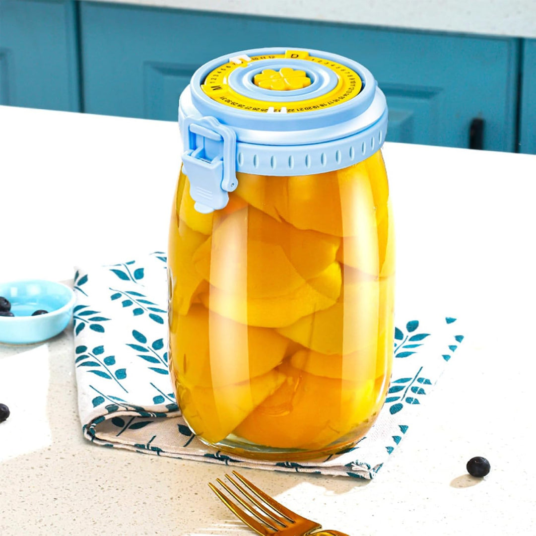 Gärglas 1000 ml mit Datum versehenes Sauerteig Starterglas mit Entlüftungsöffnung Sauerteigglas wied