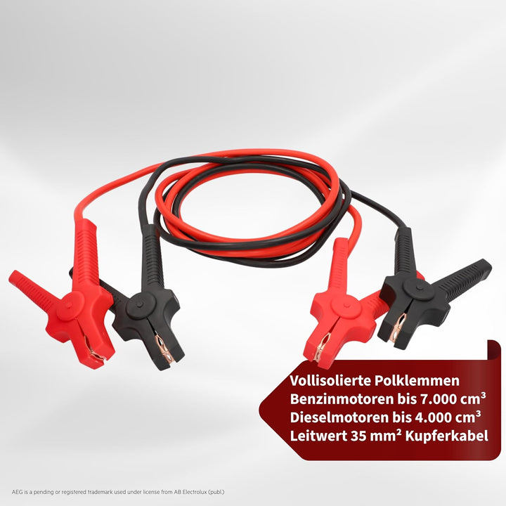 AEG Starthilfekabel 97205 SP 35 Alu-Tec, für 12 Volt und 24 Volt, in Aufbewahrungstasche, DIN 72553,