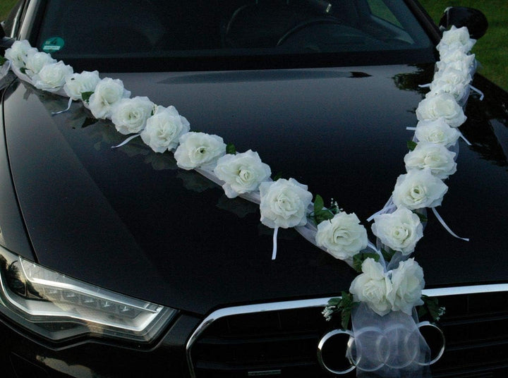 Rosen Girlande Braut Paar Rose Deko Dekoration Autoschmuck Hochzeit Car Auto Wedding ®Auto-schmuck D