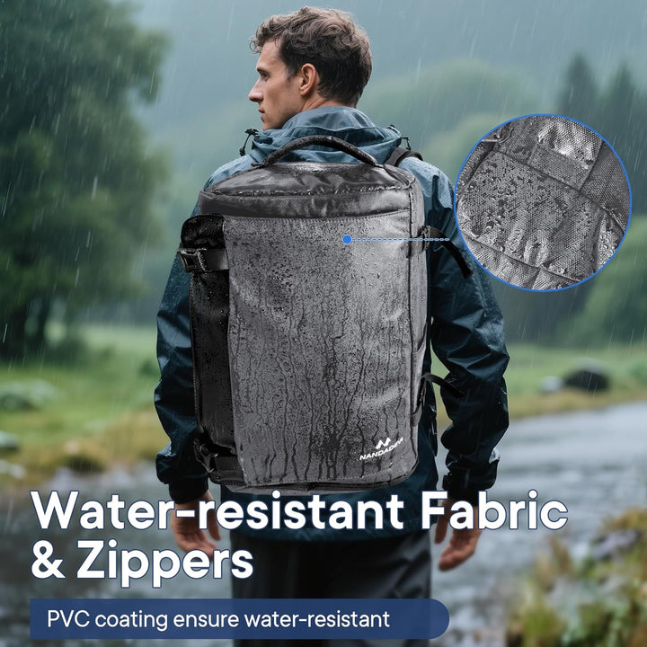 NANDADEVI Rucksack Herren, 40l, grosser, robuster, wasserabweisender Wanderrucksack mit Trocken- und