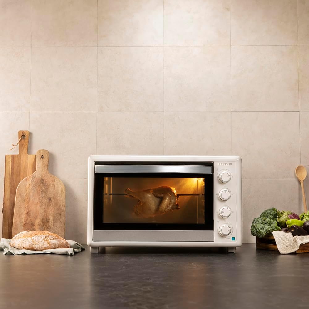 Cecotec Tischkonvektionsofen 60 Liter Bake&Toast 6090 White Gyro. 2200 W, Innenbeleuchtung, 12 Funkt