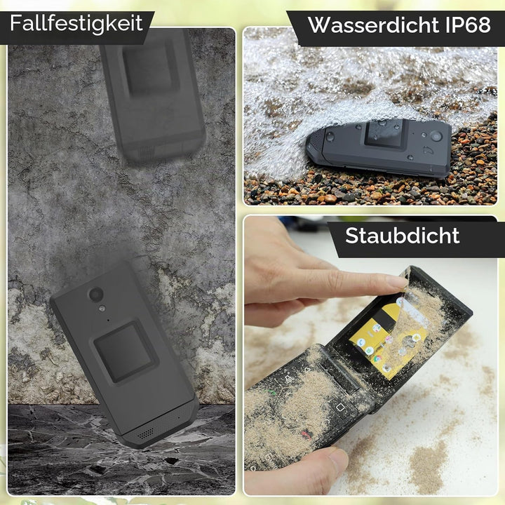 Unifone S22 Rugged Flip Phone entsperrt (16 GB) 7,1 cm (2,8 Zoll) Touchscreen Smartphone Android 11,