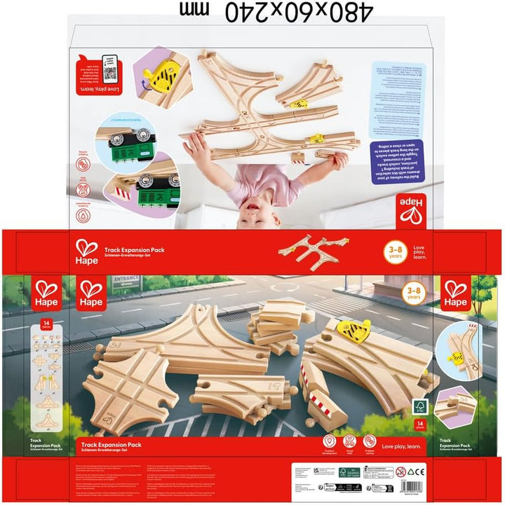 Hape E3733 Eisenbahnwelt - Schienenbauset Wechsel und Weichen