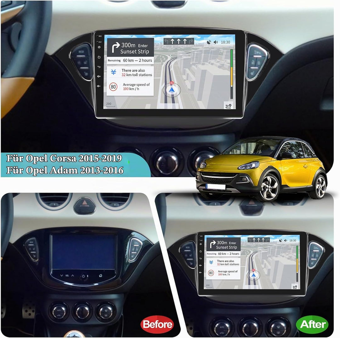 Android-Autoradio für Opel Corsa 2015-2019 / Opel Adam 2013-2016 mit kabellosem Carplay und Android