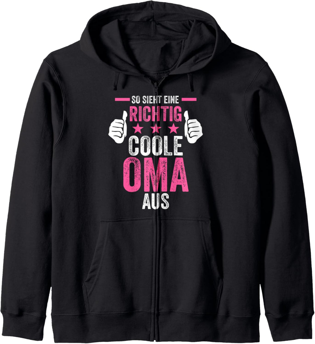 So sieht eine richtig coole Oma aus Kapuzenjacke