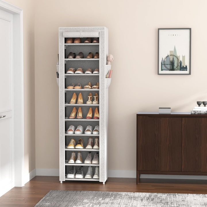 Schuhregal mit 11 Ebenen, Schuhschrank Stoff für 20-22 Paar Schuhe, Schuhregale Schmal und Hoch mit