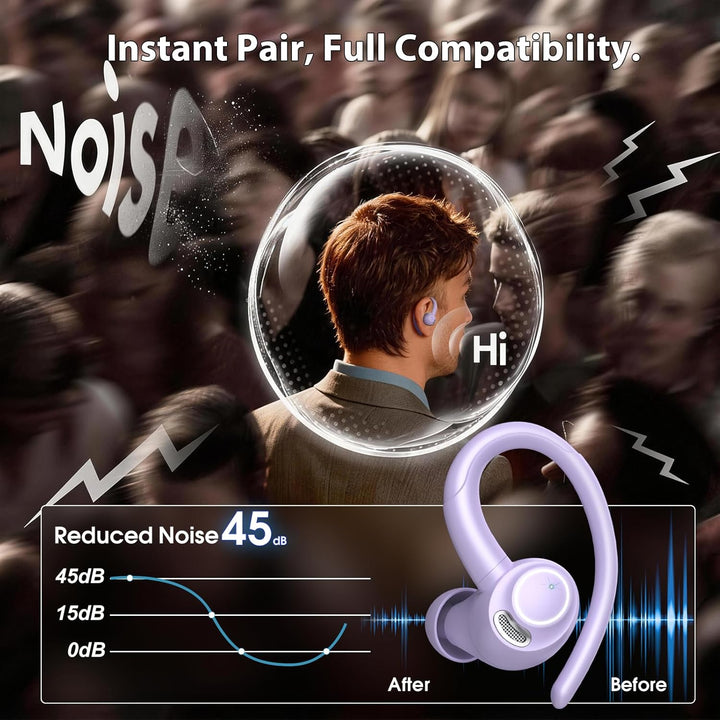 Csasan Bluetooth Kopfhörer Sport, in Ear Kopfhörer Kabellos Bluetooth 5.3 mit Ohrbügel, Hi-Fi Stereo