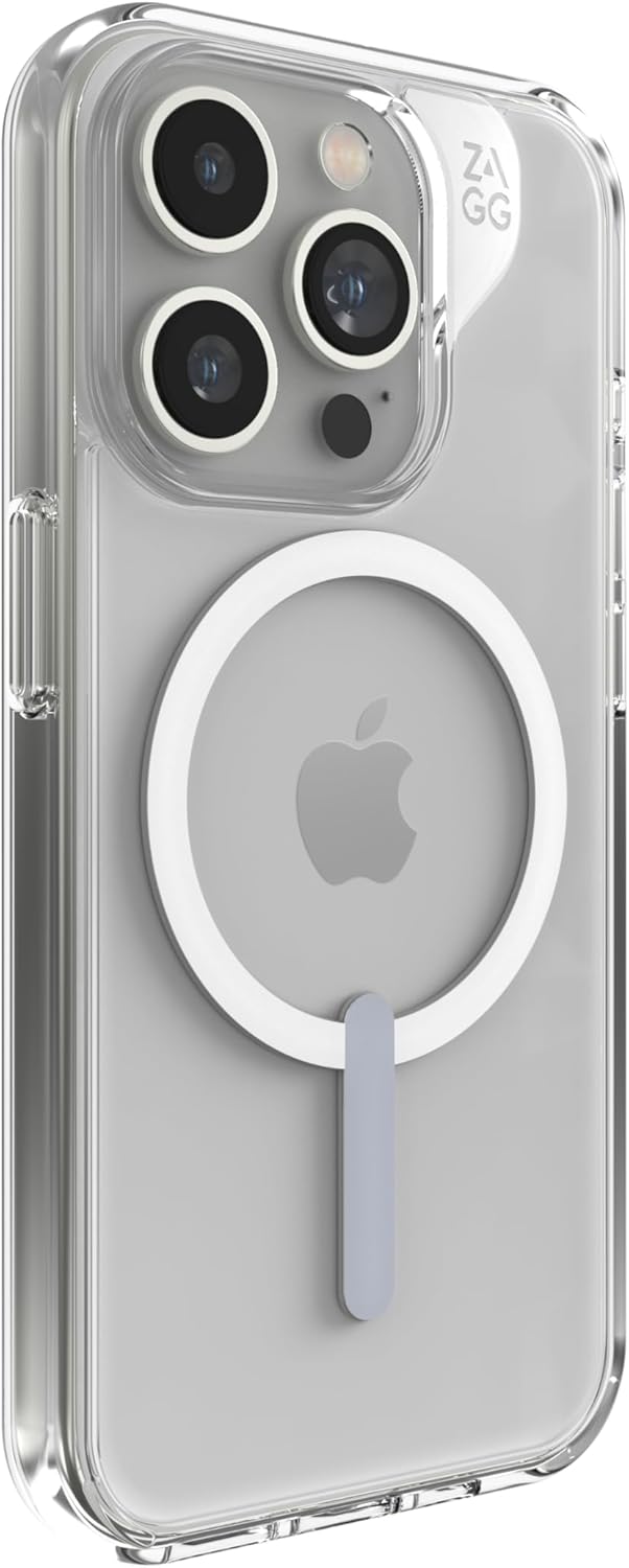 ZAGG Crystal Palace Schutzhülle für Apple iPhone 15 Pro, MagSafe,4 m Fallen, kabelloses Laden, Graph