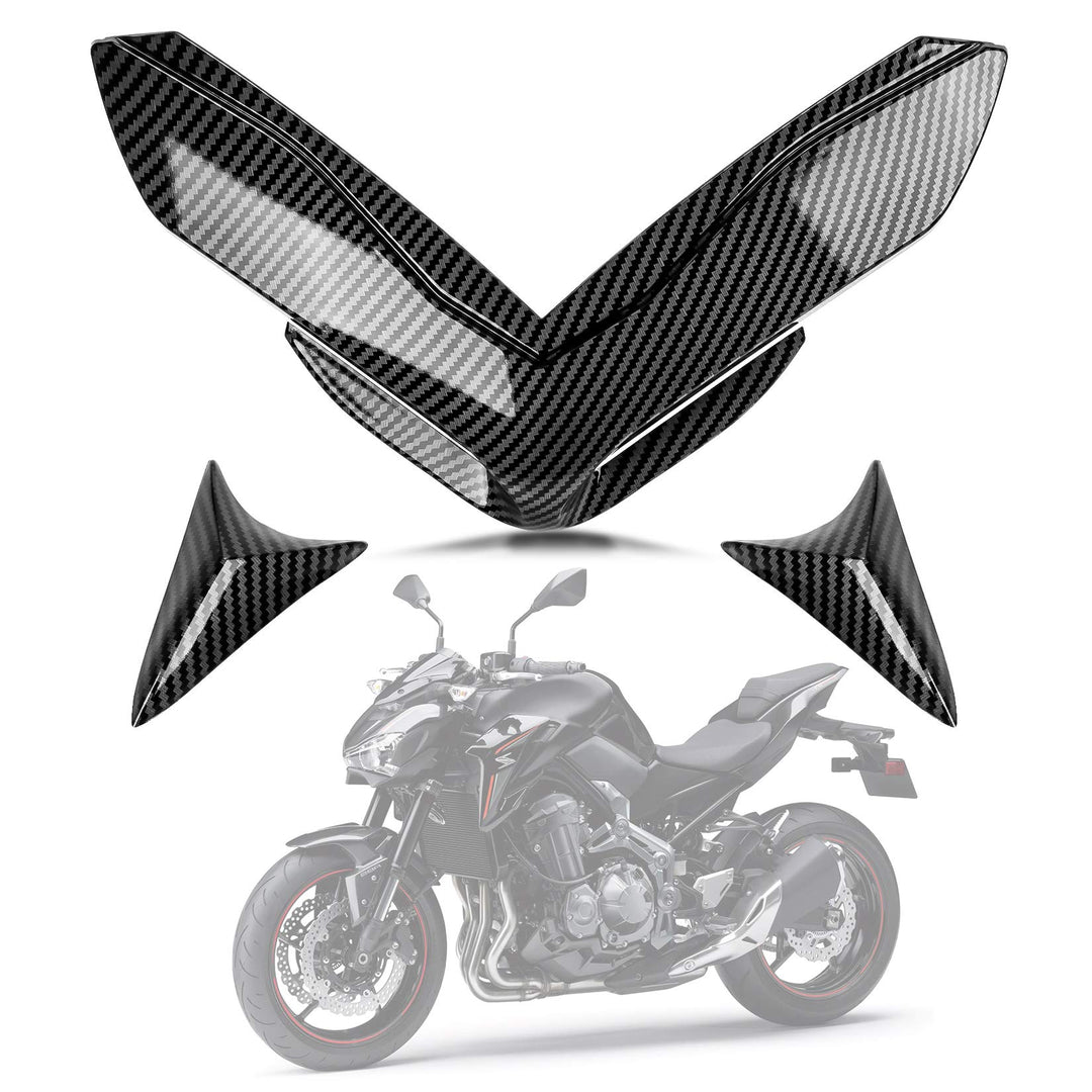PSLER® Motorrad-Frontverkleidung Nasenabdeckung für Kawasaki Z900 2017-2019 (Kohlenstoff), Kohlensto