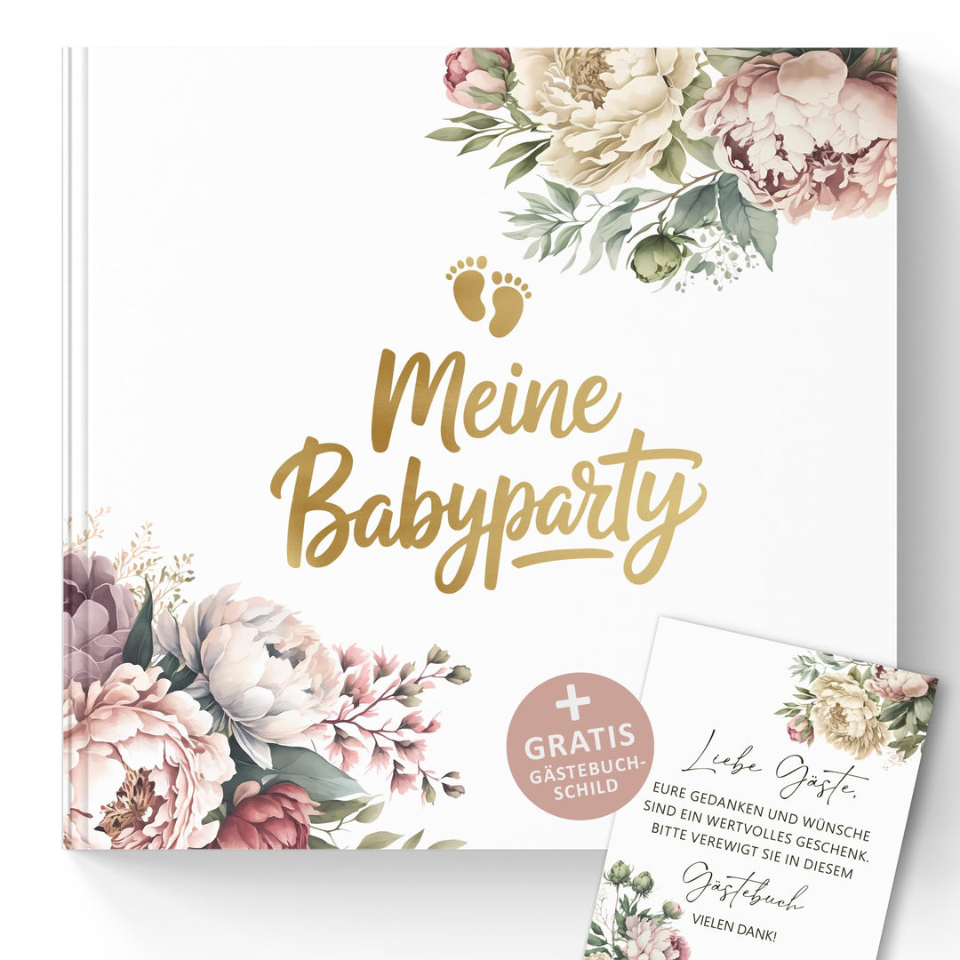 Babyparty Gästebuch zum Selbstgestalten - Baby Geschenk zur Geburt für Mädchen und Junge - 72 Seiten