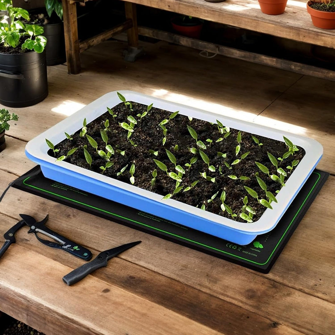 Heizmatte Pflanzen | 50 x 25 cm Thermobasis Anbau | Wiederverwendbare Thermodecke mit einstellbarer
