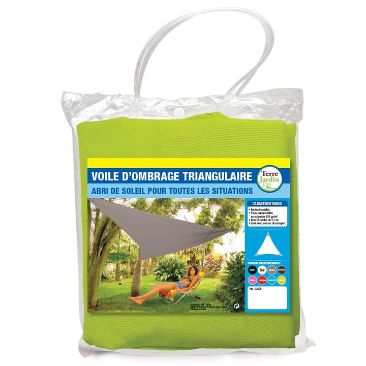 TERRE JARDIN - Sonnensegel, dreieckig, Anis, 5 m 5 m anis