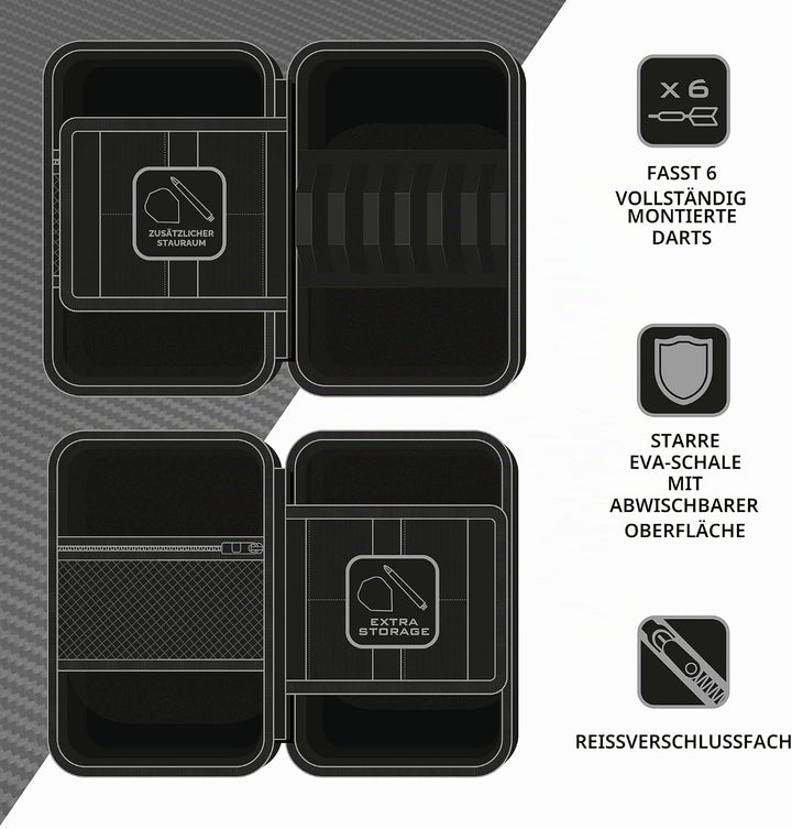 Harrows Darttasche Blaze Pro 6 | Dart Case Dartshalter I Darts Case fasst 6 Darts | für 6 Dartpfeile
