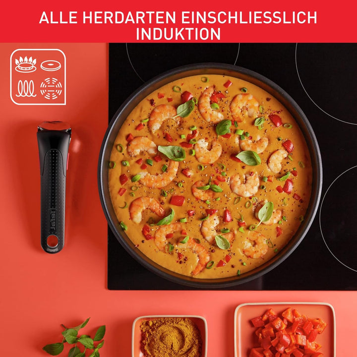 Tefal Ingenio Emotion 20-tlg. Topf und Pfannenset abnehmbarer Griff, mit Zubehör, stapelbar, platzsp