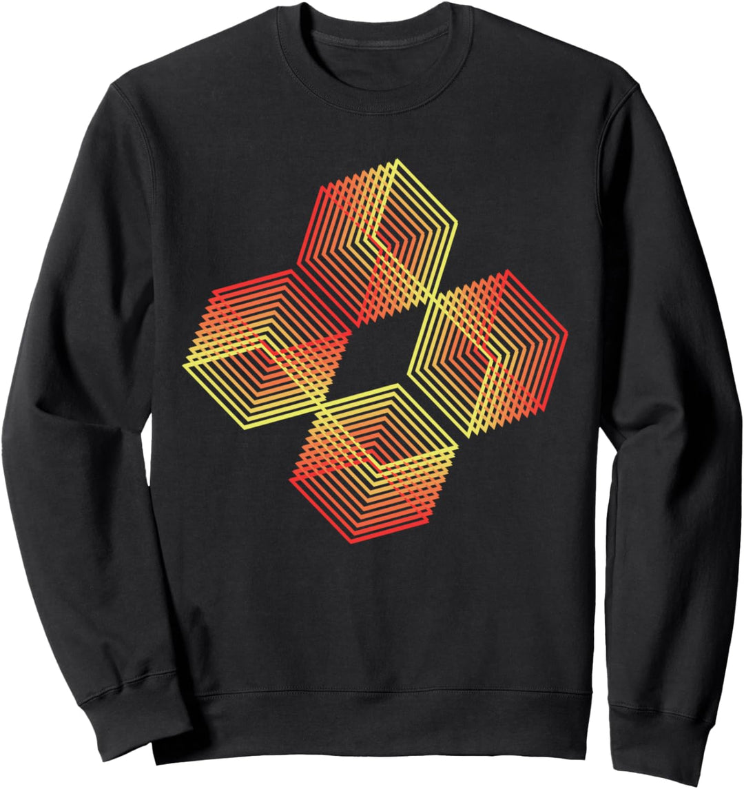 Sunset Geometric Cube Modern Minimalist Graphic Sweatshirt