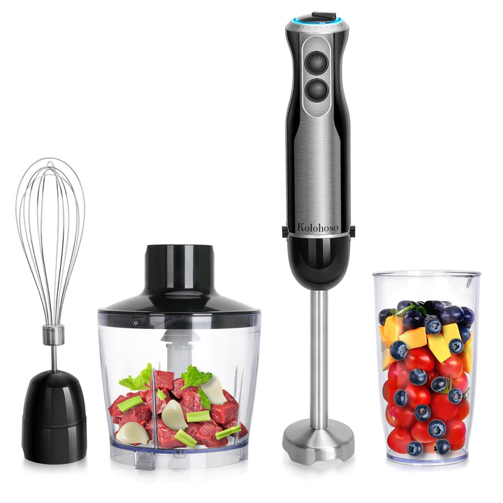 1500W Stabmixer, 20 einstellbaren Geschwindigkeiten 4 in 1 Pürierstab TURBO-Modi, Professioneller, S