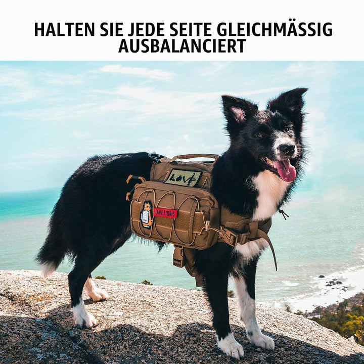 OneTigris Mammoth Hunderucksack 2.0 Version Reissen Camping Wandern Hundebackpack für M/L Grösse Hun