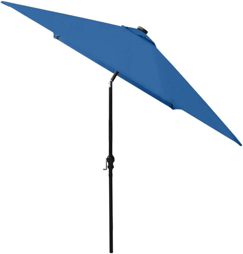 vidaXL Sonnenschirm mit LEDs Stahl-Mast Ampelschirm Gartenschirm Marktschirm Strandschirm Schirm Kur