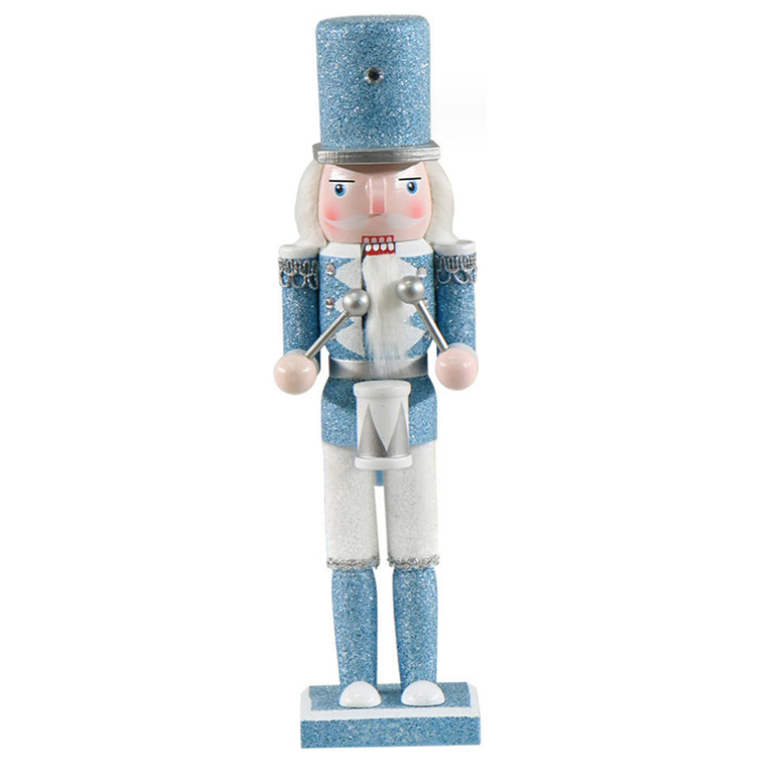 Nussknacker Weihnachtsdekor 12 Zoll Holz Nussknacker Soldat trommeln weisse und Blaue traditionelle