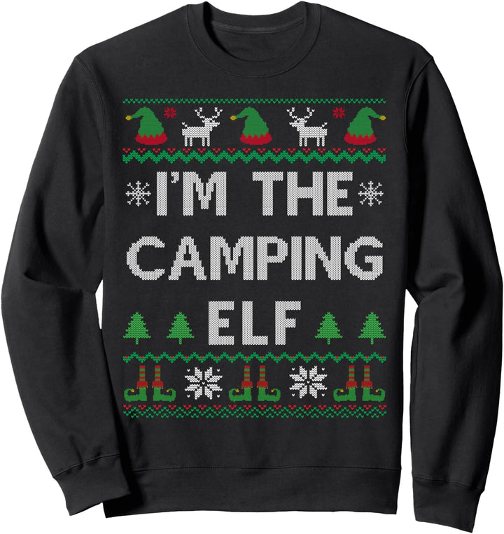 Camping Elf Ugly Christmas Sweatshirt